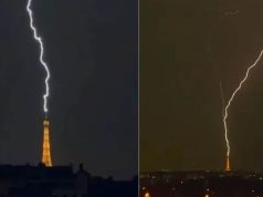 ਫਰਾਂਸ ‘ਚ ਭਿਆਨਕ ਗਰਮੀ ਵਿਚਕਾਰ ਆਇਆ ਤੂਫ਼ਾਨ, ਐਫ਼ਿਲ ਟਾਵਰ ‘ਤੇ ਡਿੱਗੀ ਅਸਮਾਨੀ ਬਿਜਲੀ